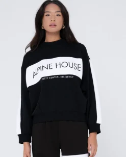 Rusty Alpine House Oversize Crew Neck Fleece | Womens Hoodies & Fleece