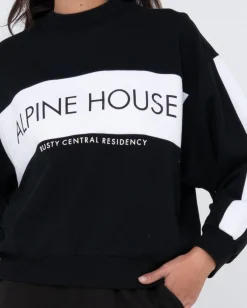 Rusty Alpine House Oversize Crew Neck Fleece | Womens Hoodies & Fleece