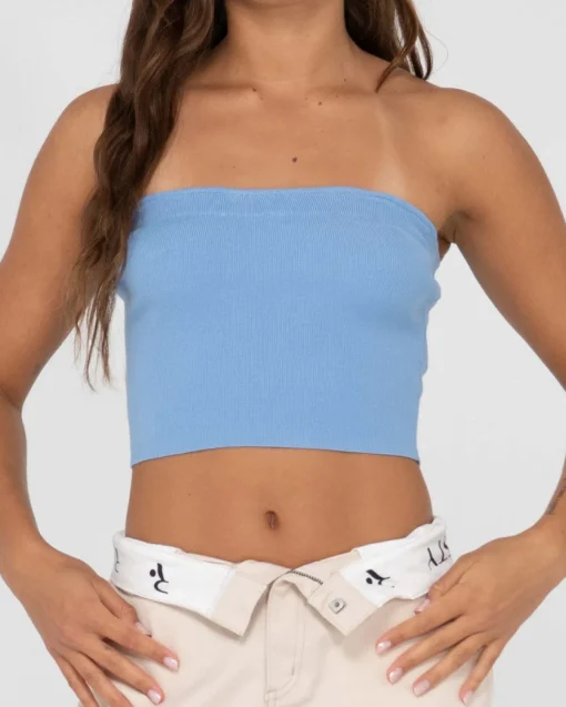 Rusty Amelia Strapless Knit Crop Top | Womens Fashion Tops