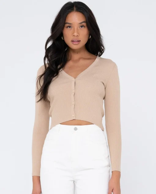 Rusty Avalon Long Sleeve Cardigan Knit Top | Womens Fashion Tops