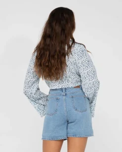 Rusty Balnear Floral Printed Tie Front Cropped Shirt | Womens Fashion Tops