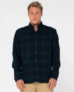 Rusty Black Watch Long Sleeve Flannel Shirt | Mens Shirts