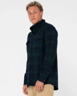 Rusty Black Watch Long Sleeve Flannel Shirt | Mens Shirts