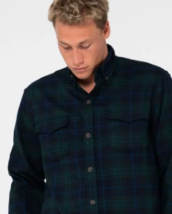Rusty Black Watch Long Sleeve Flannel Shirt | Mens Shirts