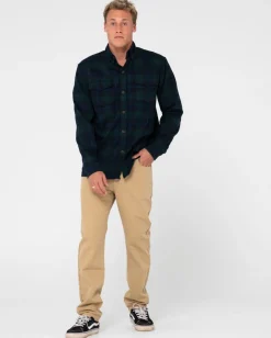 Rusty Black Watch Long Sleeve Flannel Shirt | Mens Shirts