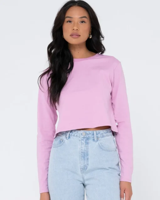 Rusty Blanks Long Sleeve Baby Tee | Womens Basics From 2 For $50*