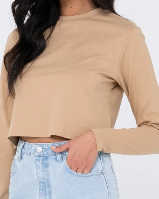 Rusty Blanks Long Sleeve Baby Tee | Womens Basics From 2 For $50*