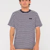 Rusty Blazewater Short Sleeve Striped Tee | Mens Tees