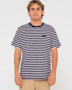 Rusty Blazewater Short Sleeve Striped Tee | Mens Tees