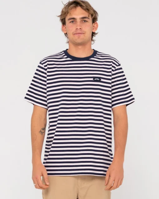 Rusty Blazewater Short Sleeve Striped Tee | Mens Tees