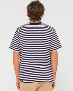 Rusty Blazewater Short Sleeve Striped Tee | Mens Tees