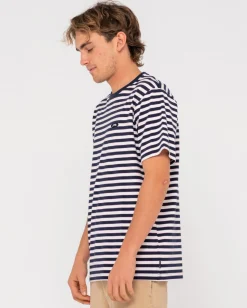 Rusty Blazewater Short Sleeve Striped Tee | Mens Tees