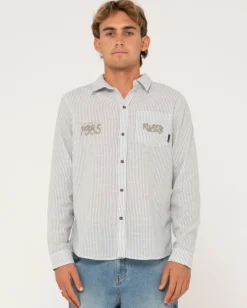 Rusty Boat Day Linen Long Sleeve Shirt | Mens Shirts