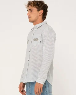 Rusty Boat Day Linen Long Sleeve Shirt | Mens Shirts