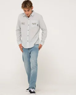 Rusty Boat Day Linen Long Sleeve Shirt | Mens Shirts