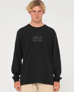 Rusty Boxed Out Waffle Long Sleeve Tee | Mens Tees