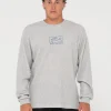 Rusty Boxed Out Waffle Long Sleeve Tee | Mens Tees