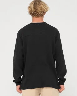 Rusty Boxed Out Waffle Long Sleeve Tee | Mens Tees