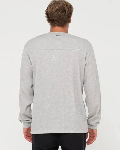 Rusty Boxed Out Waffle Long Sleeve Tee | Mens Tees