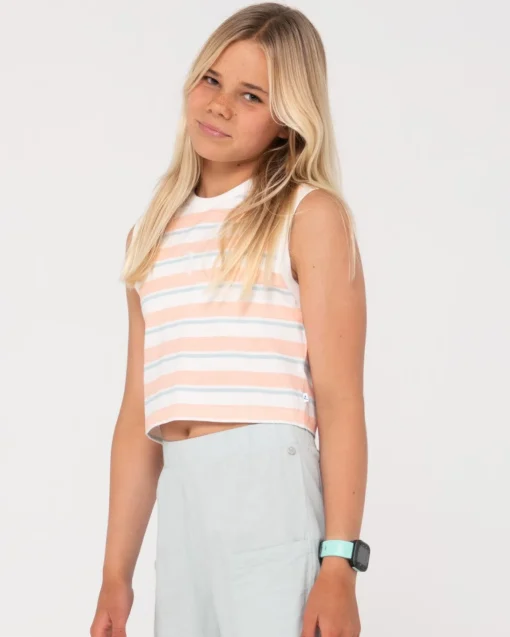Rusty Camila Stripe Muscle Tank Girls | Kids Tops