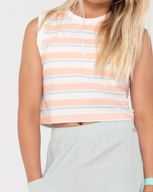 Rusty Camila Stripe Muscle Tank Girls | Kids Tops