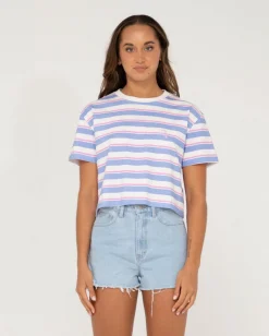 Rusty Camila Stripe Relaxed Crop Tee | Womens Tees & Tanks