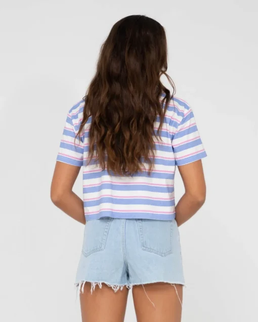 Rusty Camila Stripe Relaxed Crop Tee | Womens Tees & Tanks