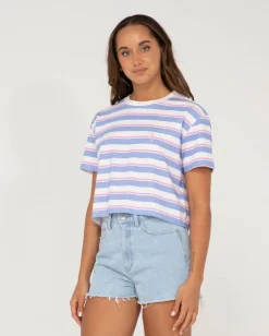 Rusty Camila Stripe Relaxed Crop Tee | Womens Tees & Tanks
