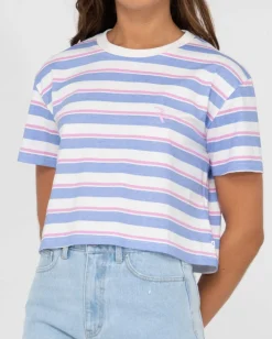 Rusty Camila Stripe Relaxed Crop Tee | Womens Tees & Tanks