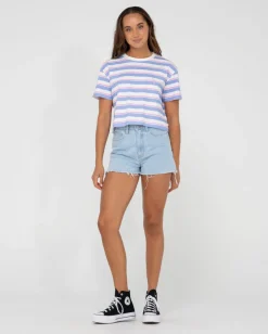 Rusty Camila Stripe Relaxed Crop Tee | Womens Tees & Tanks