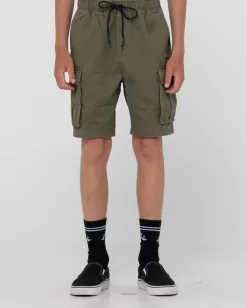Rusty Camper Cargo Elastic Short Boys | Kids Bottoms