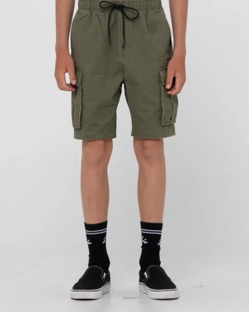 Rusty Camper Cargo Elastic Short Boys | Kids Bottoms