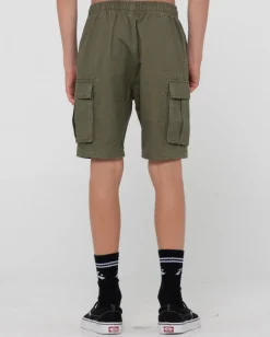 Rusty Camper Cargo Elastic Short Boys | Kids Bottoms