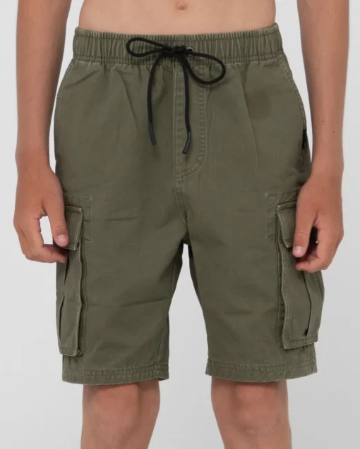 Rusty Camper Cargo Elastic Short Boys | Kids Bottoms