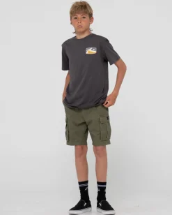 Rusty Camper Cargo Elastic Short Boys | Kids Bottoms