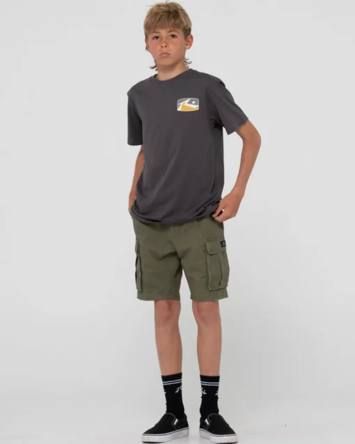 Rusty Camper Cargo Elastic Short Boys | Kids Bottoms