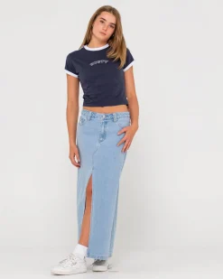 Rusty Celeste Low Rise Denim Maxi Skirt | Womens Skirts