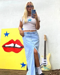 Rusty Celeste Low Rise Denim Maxi Skirt | Womens Skirts