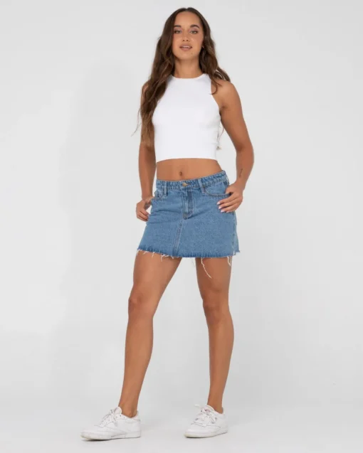 Rusty Celeste Low Rise Denim Mini Skirt | Womens Skirts