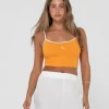 Rusty Charlie Retro Contrast Cropped Tank Top | Womens Tees & Tanks