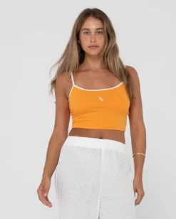 Rusty Charlie Retro Contrast Cropped Tank Top | Womens Tees & Tanks