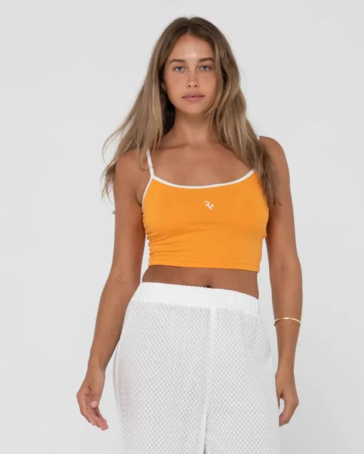 Rusty Charlie Retro Contrast Cropped Tank Top | Womens Tees & Tanks
