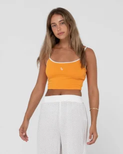 Rusty Charlie Retro Contrast Cropped Tank Top | Womens Tees & Tanks