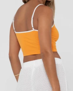 Rusty Charlie Retro Contrast Cropped Tank Top | Womens Tees & Tanks