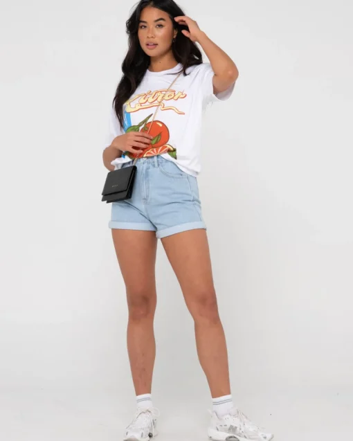 Rusty Cyprus High Waisted Denim Short | Womens Jorts