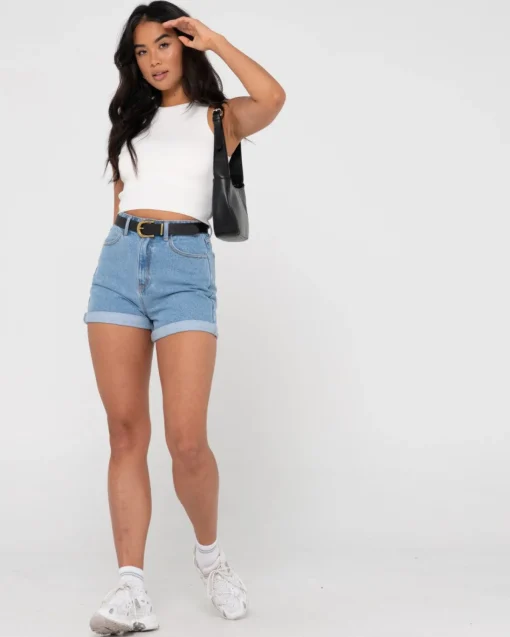 Rusty Cyprus High Waisted Denim Short | Womens Jorts