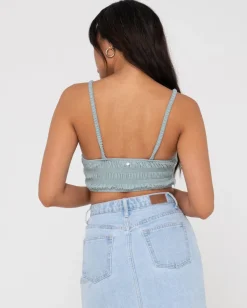 Rusty Danielle Shirring Crop Top | Womens Fashion Tops