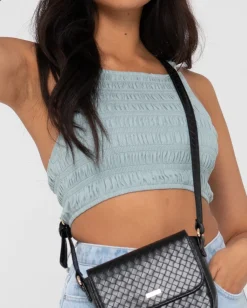 Rusty Danielle Shirring Crop Top | Womens Fashion Tops