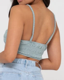 Rusty Danielle Shirring Crop Top | Womens Fashion Tops