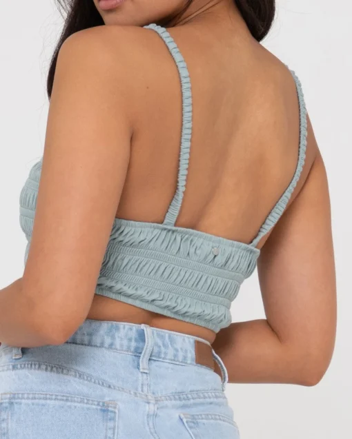 Rusty Danielle Shirring Crop Top | Womens Fashion Tops